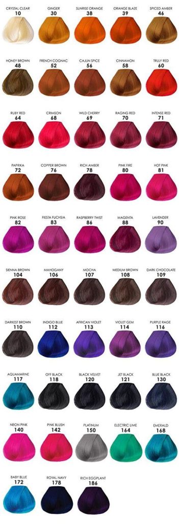 Adore Hair Color Chart